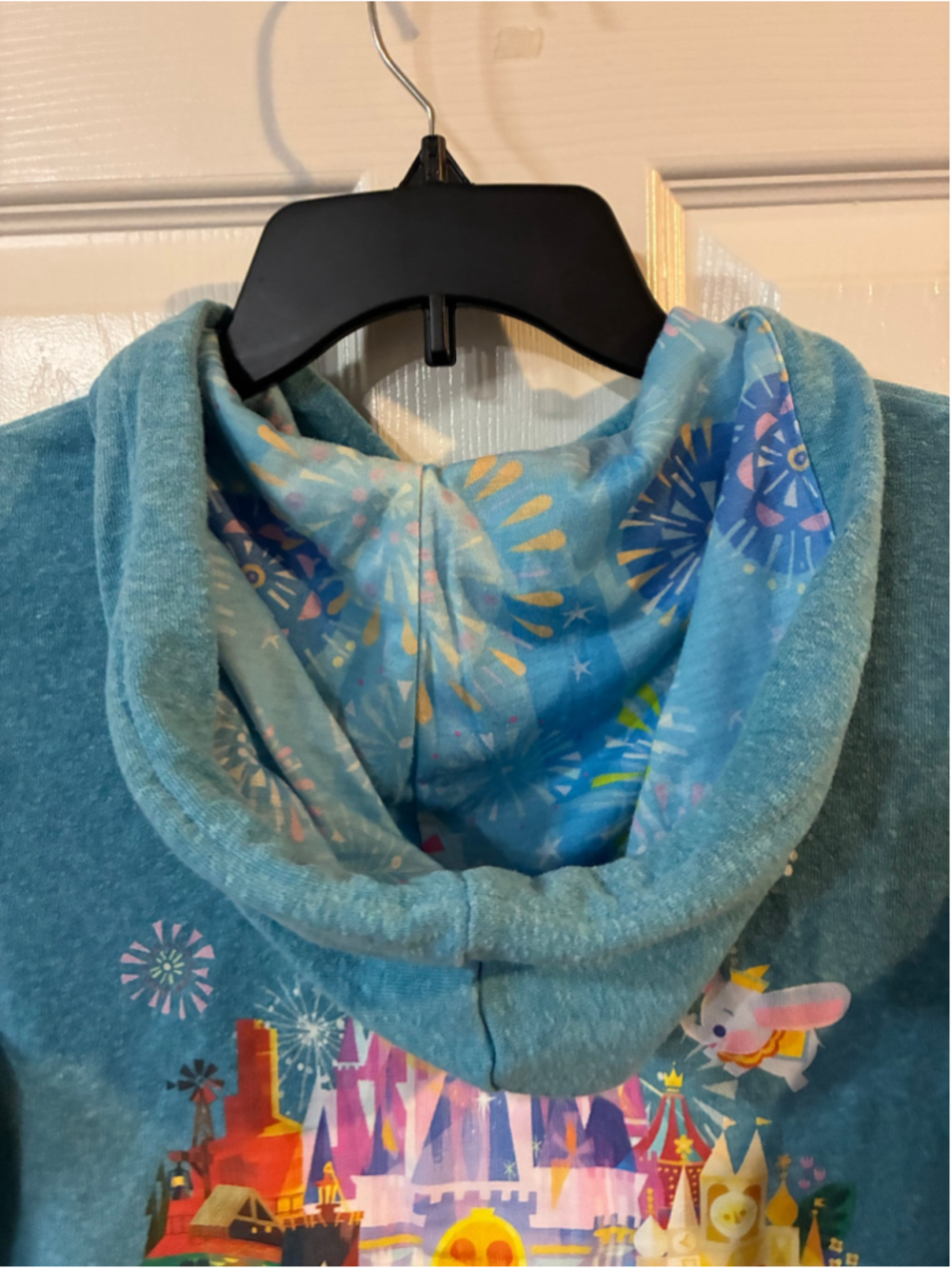 Disney Exclusive Joey Ghou Design Zip-Up Hoodie Medium Blue Women’s Cut - Picture 5 of 6